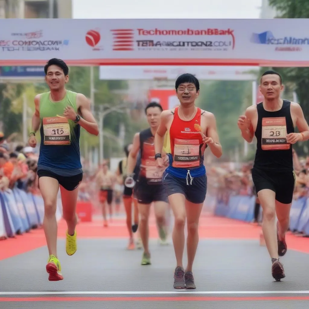 Vận động viên cán đích đầy chiến thắng ở Techcombank Marathon