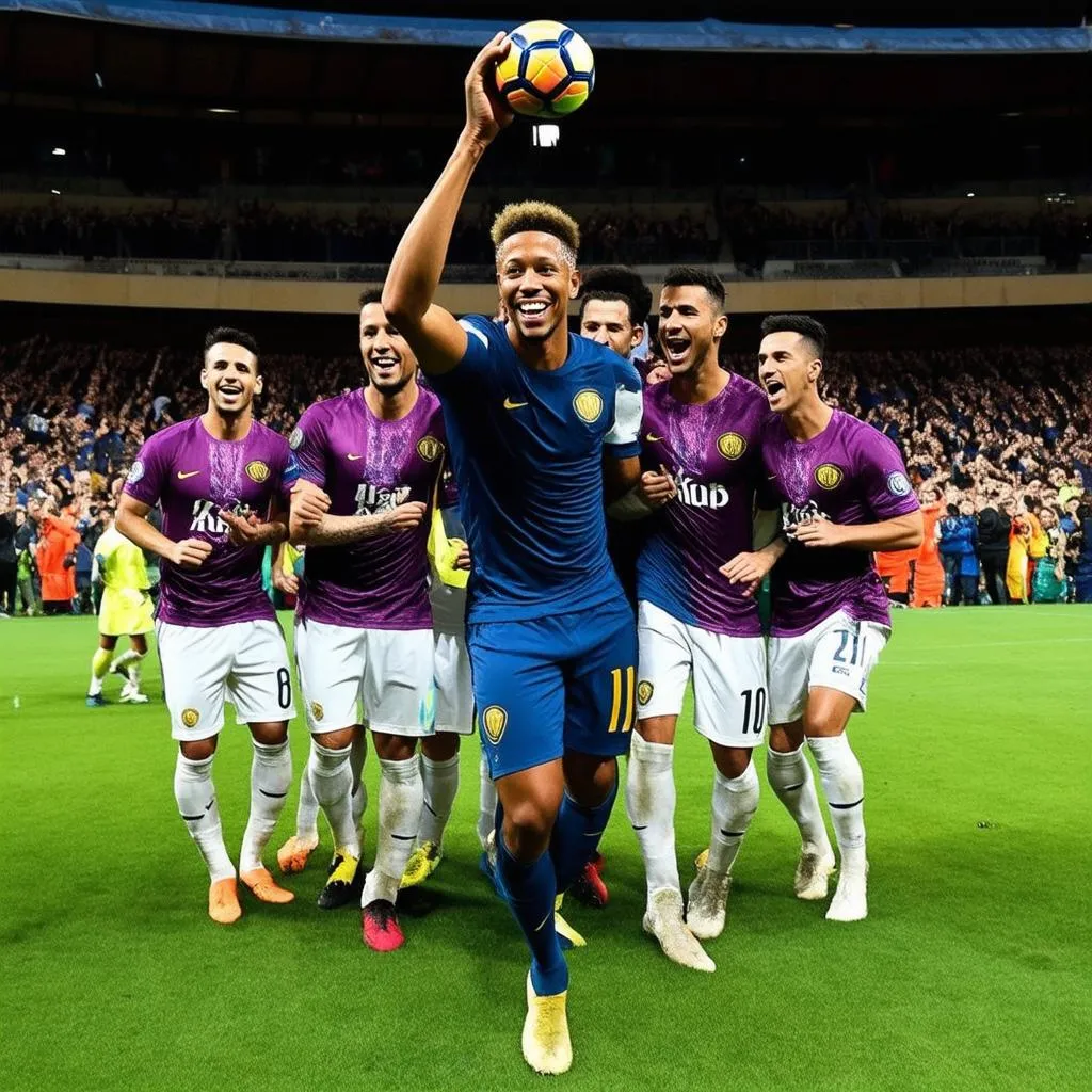 tranh tô màu neymar và đội bóng