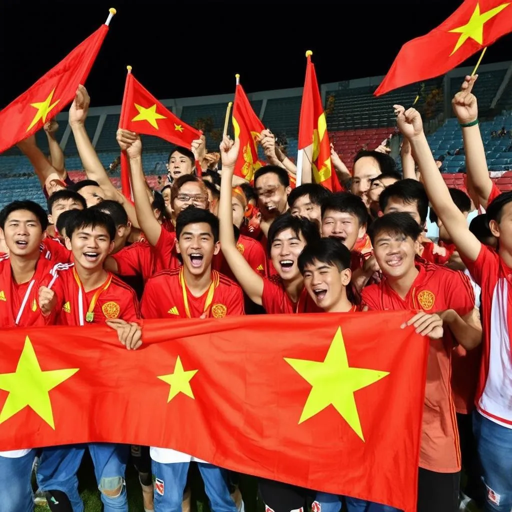 U19 Việt Nam cổ vũ