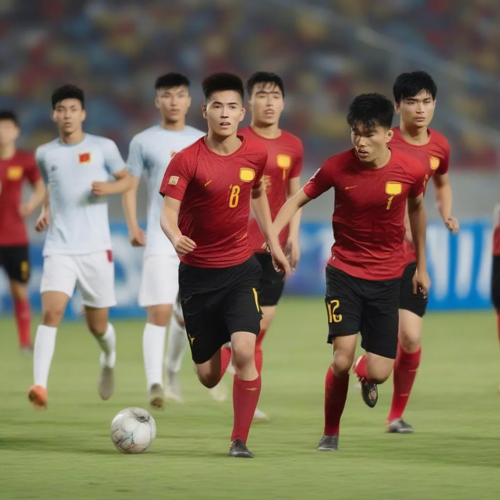 Hình ảnh về các cầu thủ U23 Việt Nam thi đấu ở VCK U23 Châu Á 2020