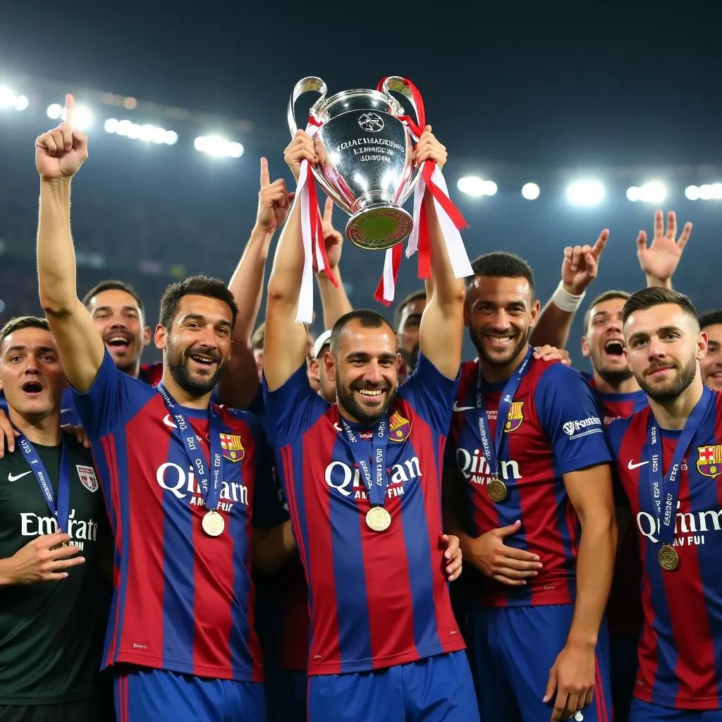 Đội vô địch Champions League nâng cao chiếc cúp danh giá