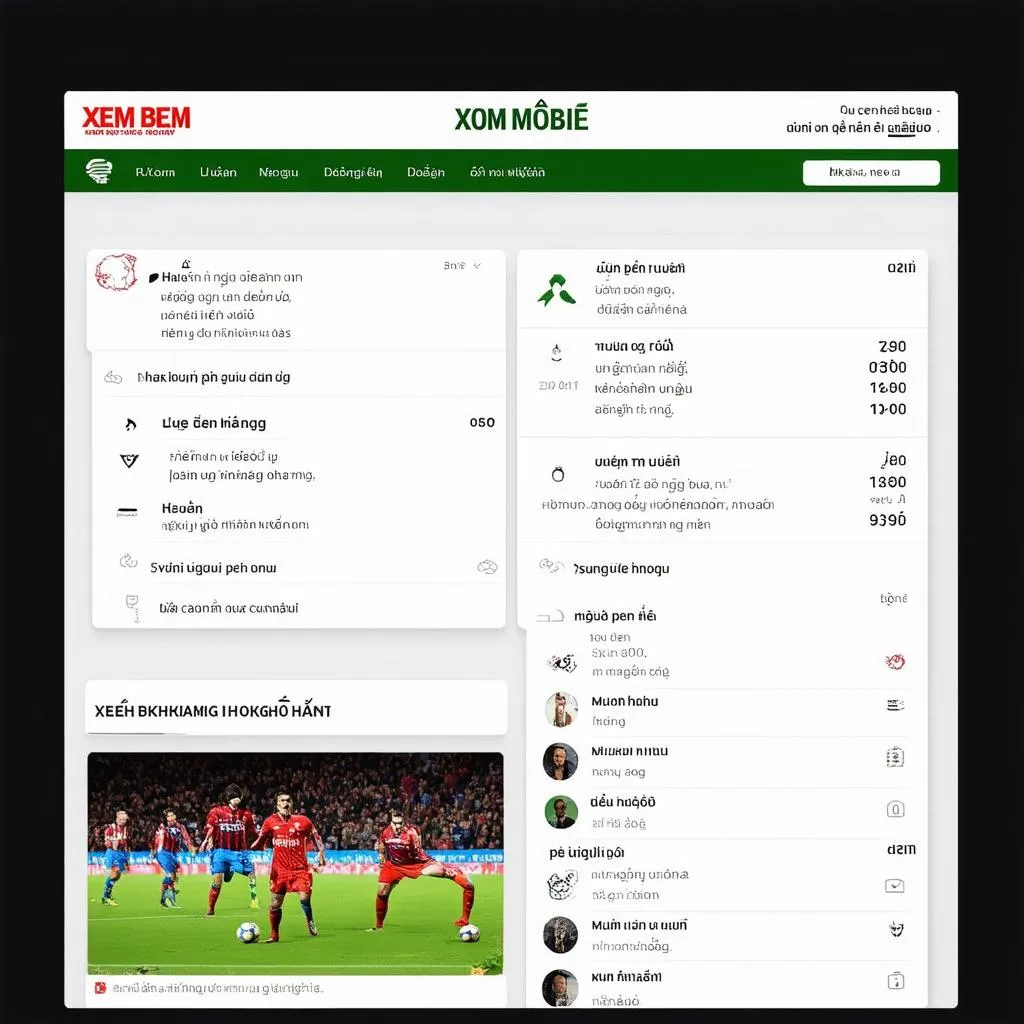 Website xem bóng đá mobile