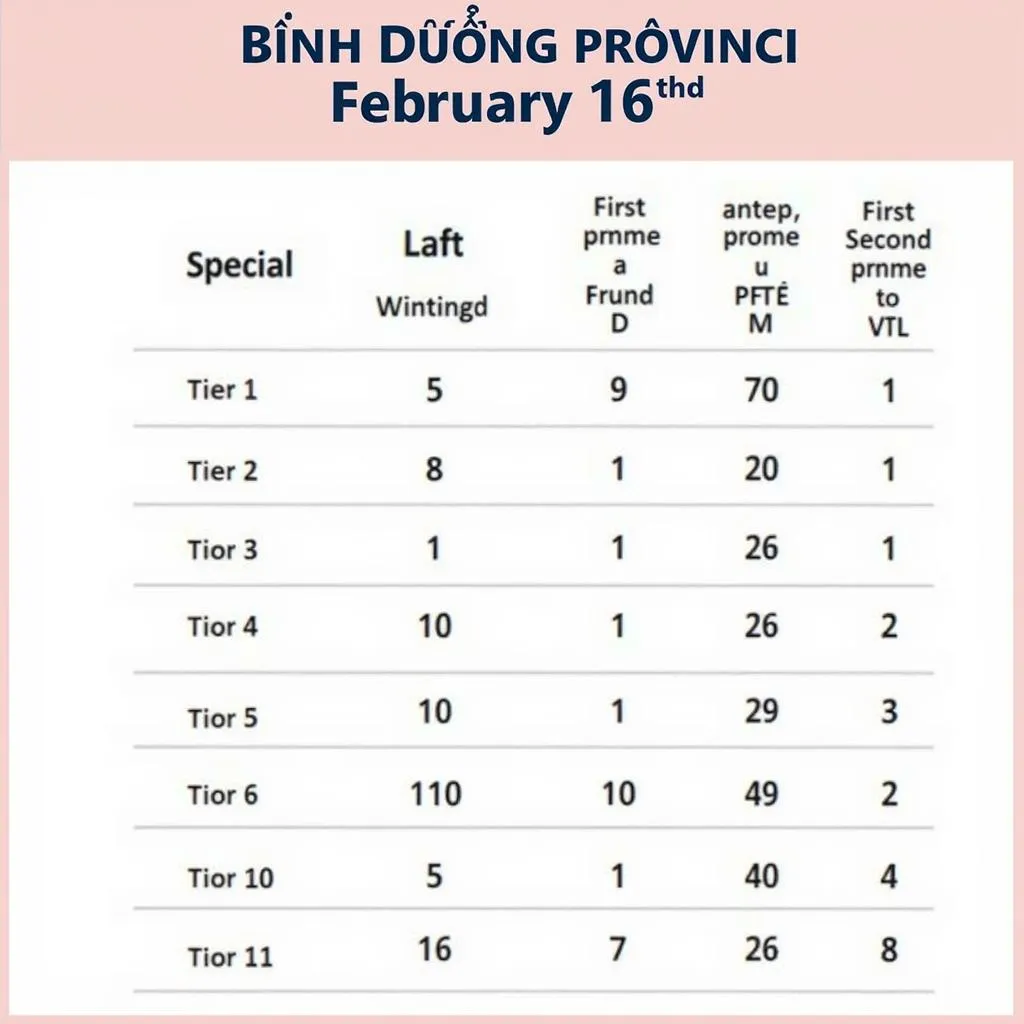 Bảng kết quả xổ số Bình Dương ngày 16 tháng 2