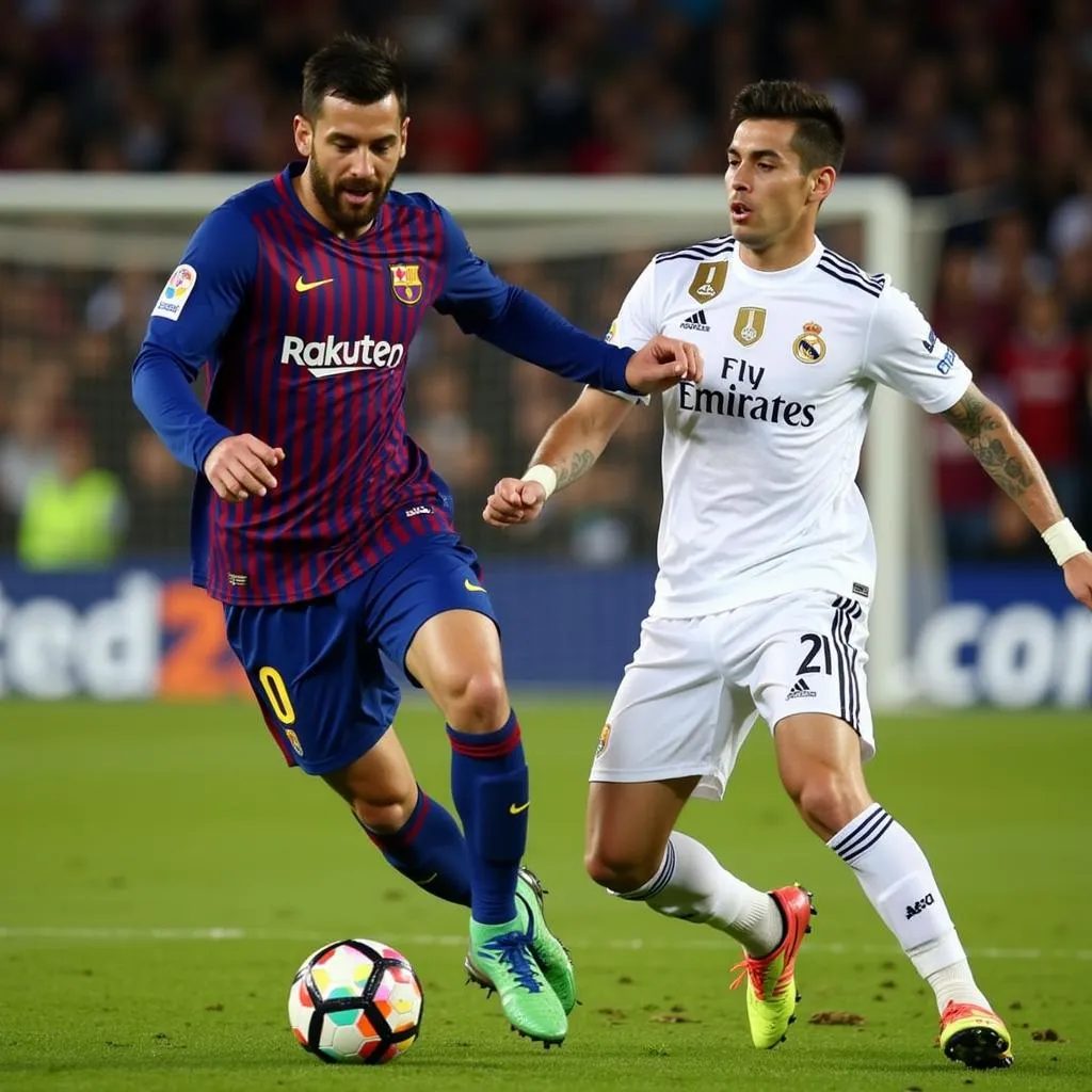 Hình ảnh trận đấu kinh điển giữa Barcelona và Real Madrid