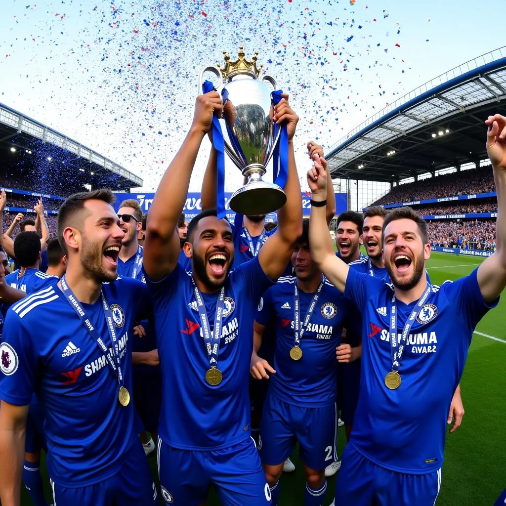 Chelsea ăn mừng chức vô địch Premier League 2017