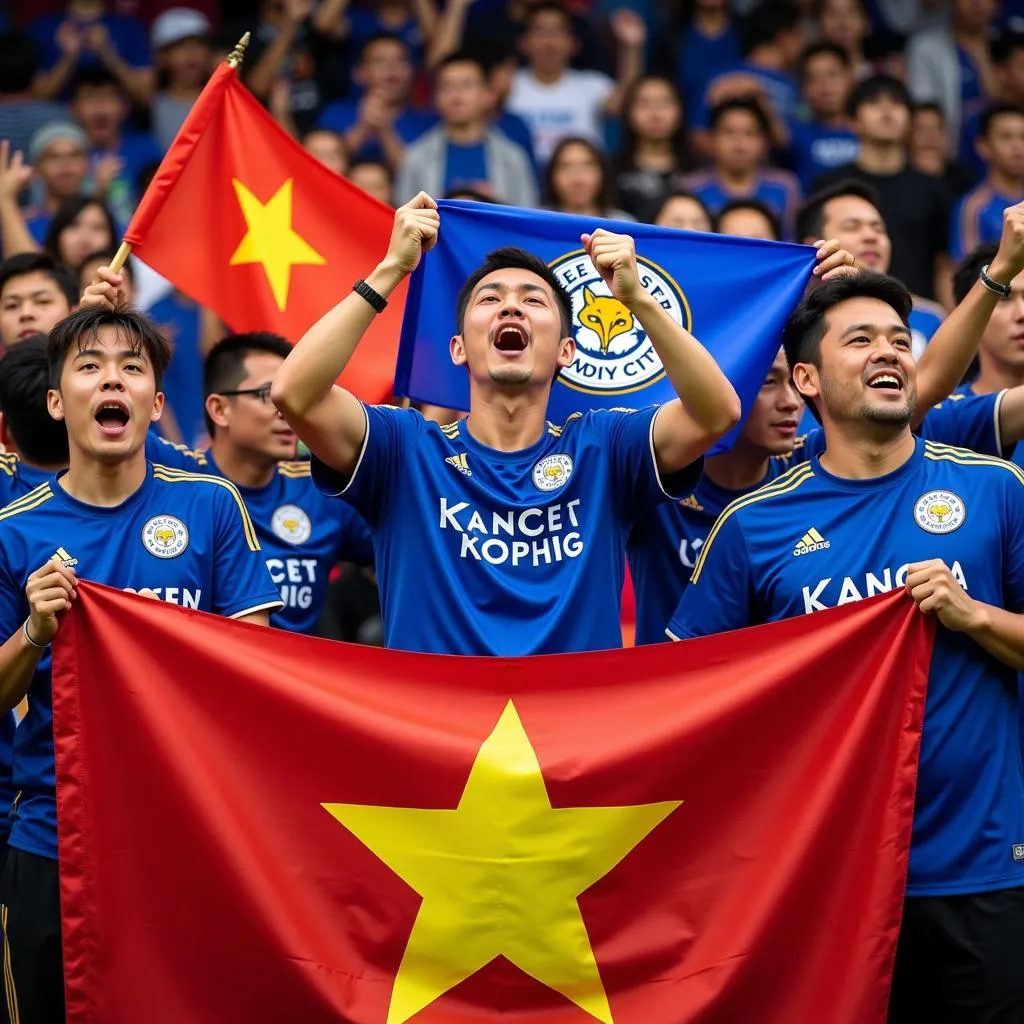 Cổ động viên Việt Nam ủng hộ Leicester City