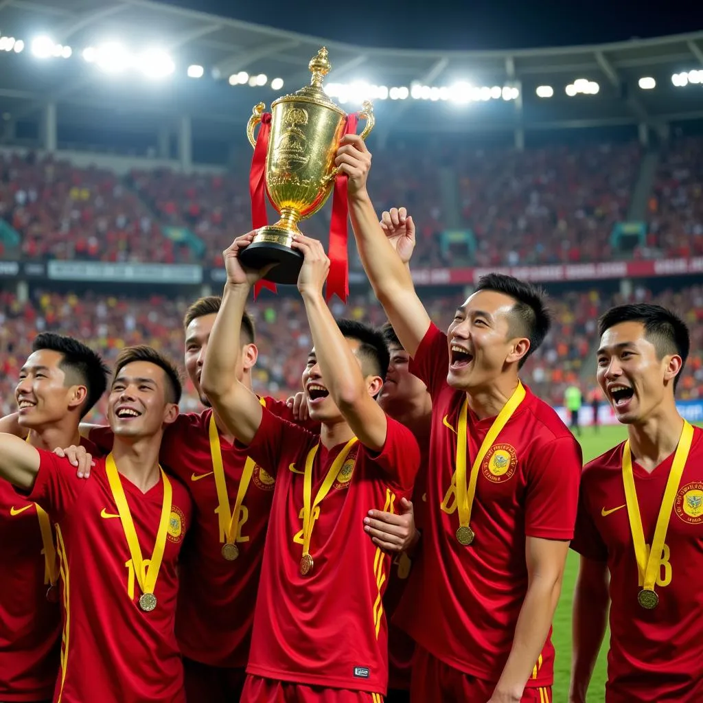 Hình ảnh đội tuyển Việt Nam nâng cúp vô địch AFF Cup