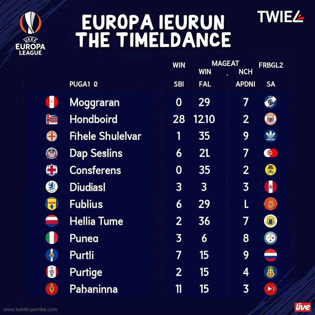 Bảng xếp hạng Europa League