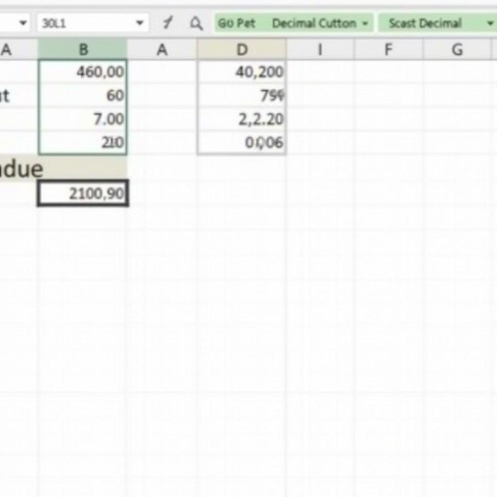 Sử dụng nút tăng giảm số thập phân để hiển thị kết quả làm tròn số trong Excel