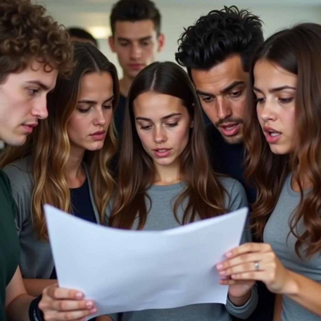 Students checking their academic transcripts