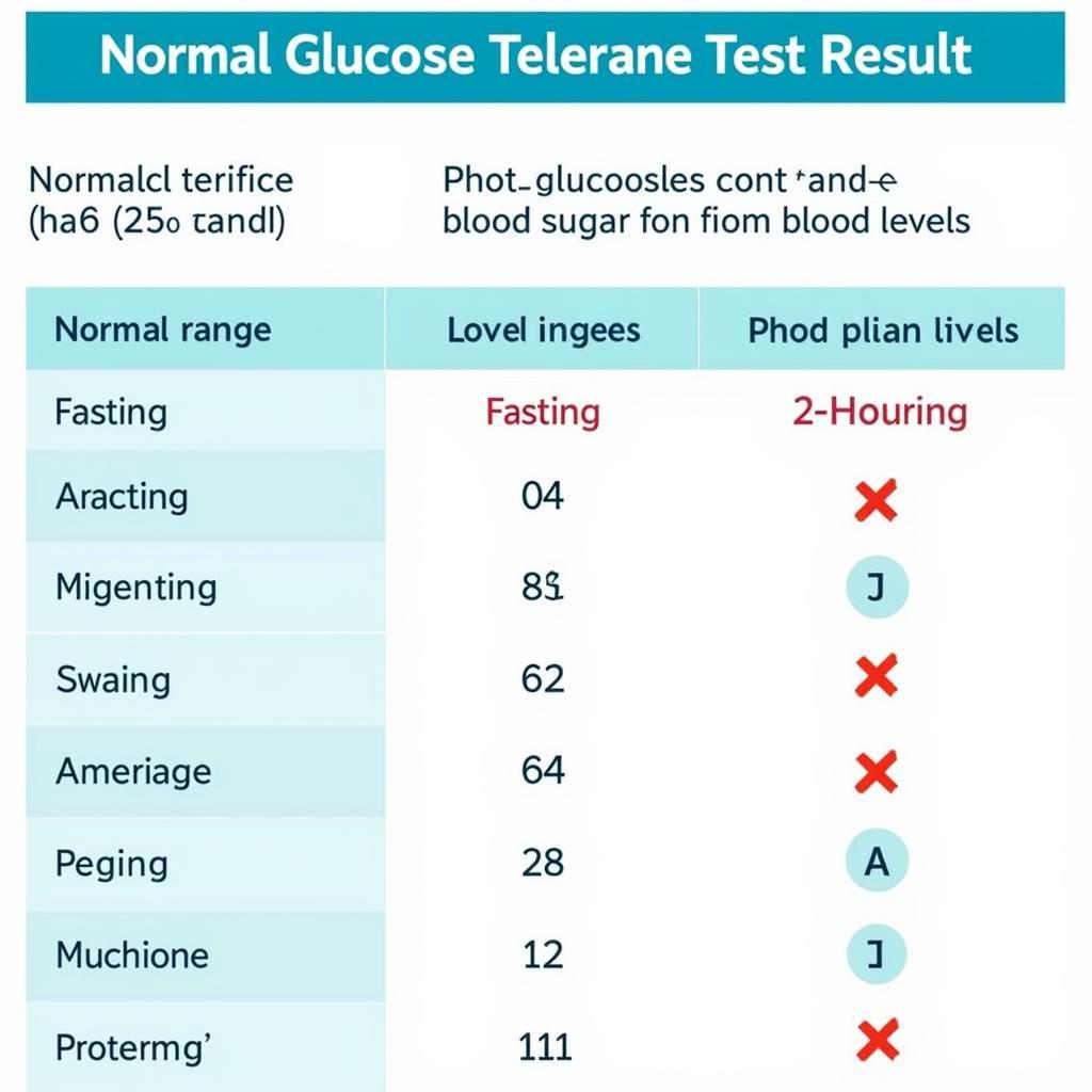 Kết quả nghiệm pháp dung nạp glucose bình thường