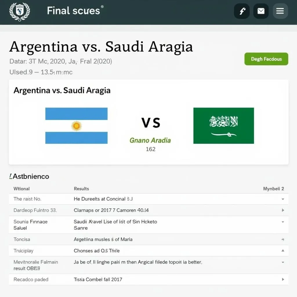 Kết quả trận đấu Argentina vs Saudi Arabia đêm qua