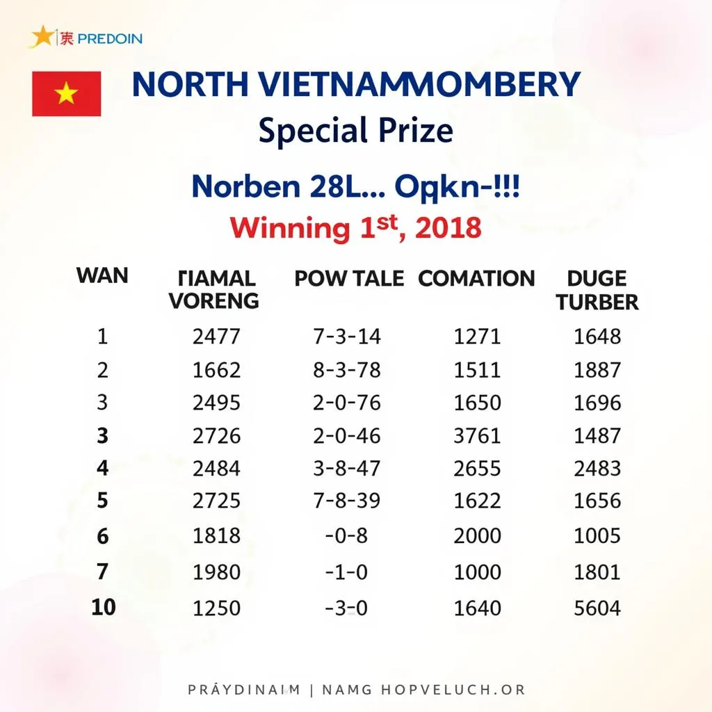 Kết quả xổ số miền bắc ngày 1 tháng 12 năm 2018