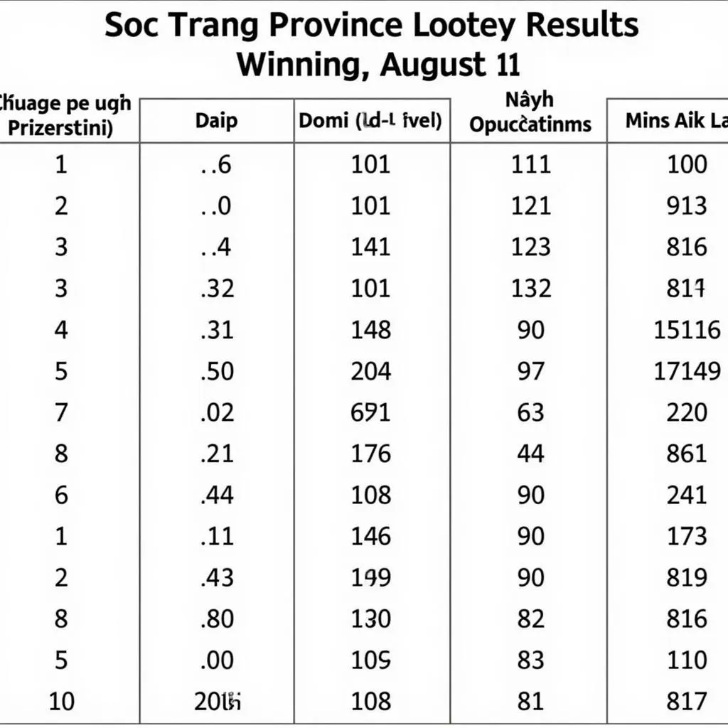 Kết quả xổ số Sóc Trăng ngày 21 tháng 8