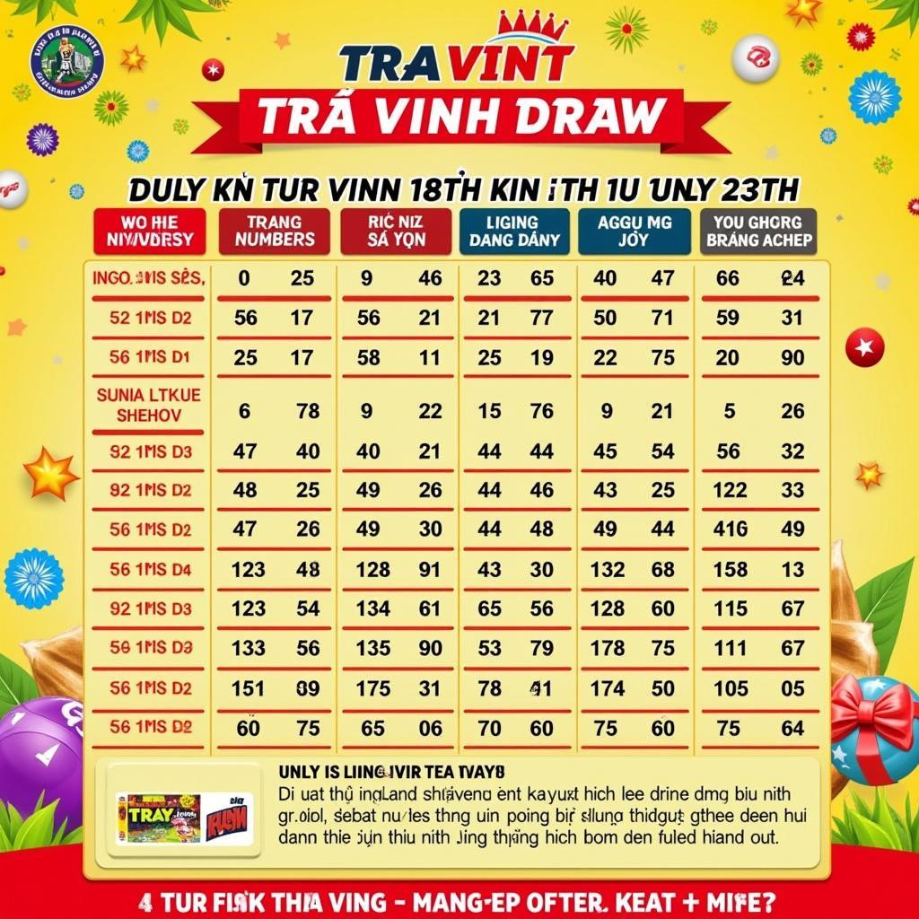 Kết quả xổ số Trà Vinh ngày 13/07