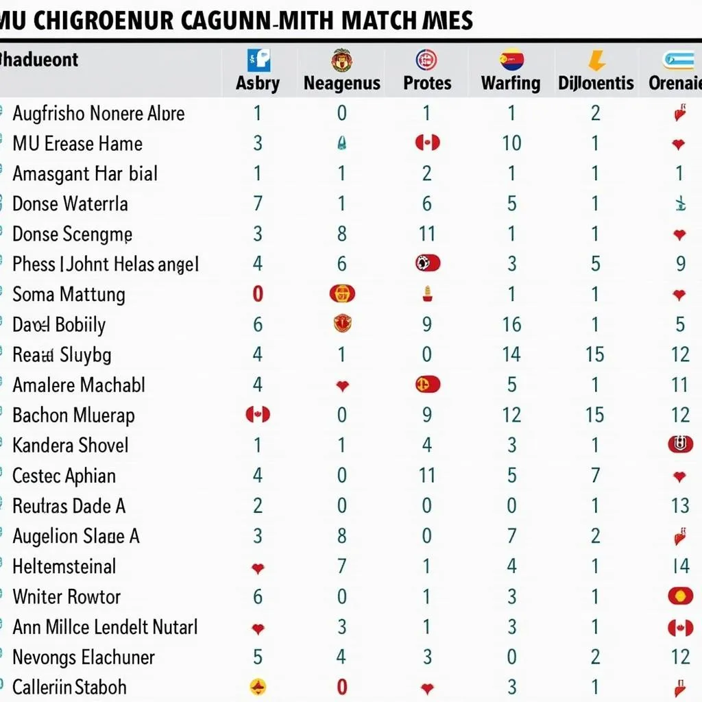 Lịch Thi Đấu Bảng Đấu MU Cúp C1