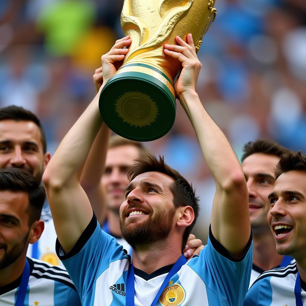 Messi Lifting the Trophy