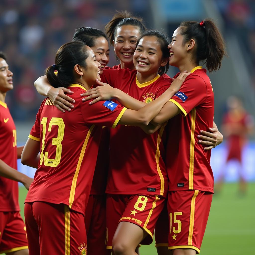 U16 Vietnam celebrating victory