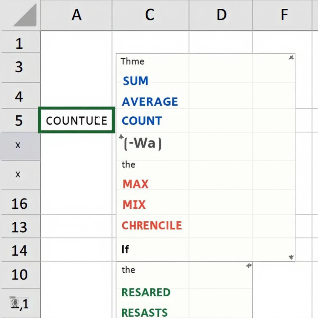 Các hàm tự động cập nhật kết quả trong Excel