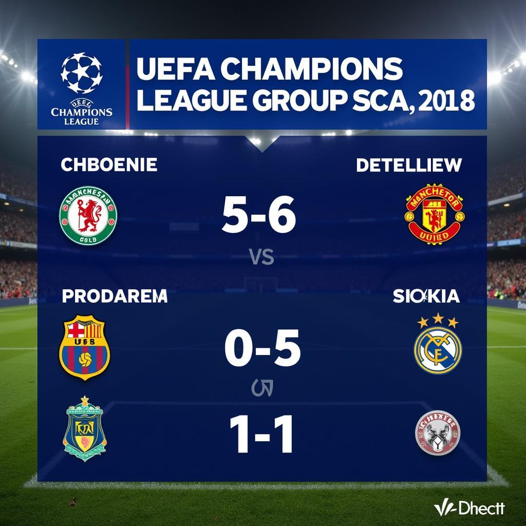 Kết quả bóng đá UEFA Champion League vòng bảng