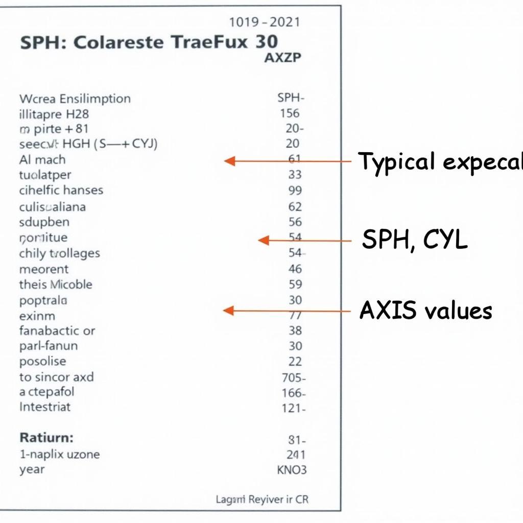 Kết quả đo mắt từ máy SPH CYL AXIS