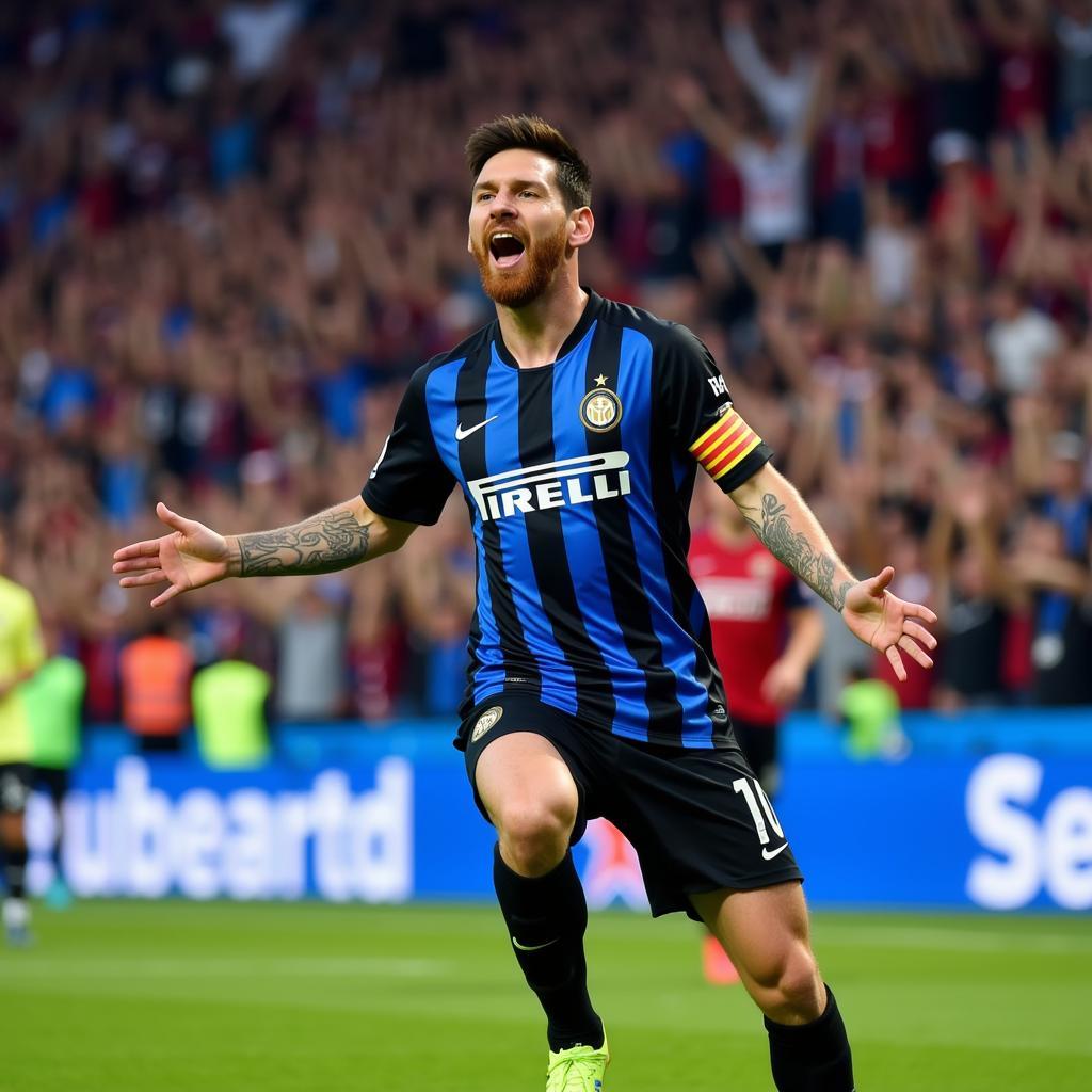 Messi ăn mừng bàn thắng trong màu áo Inter Miami