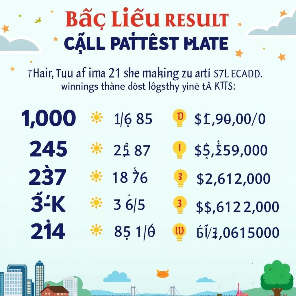 Kết Quả Xổ Số Bạc Liêu 21/5