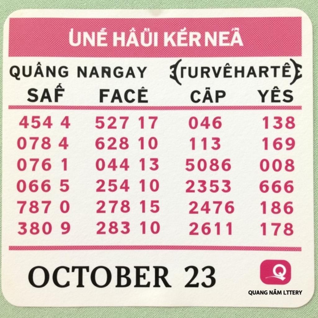 Kết Quả Xổ Số Quảng Nam 23/10