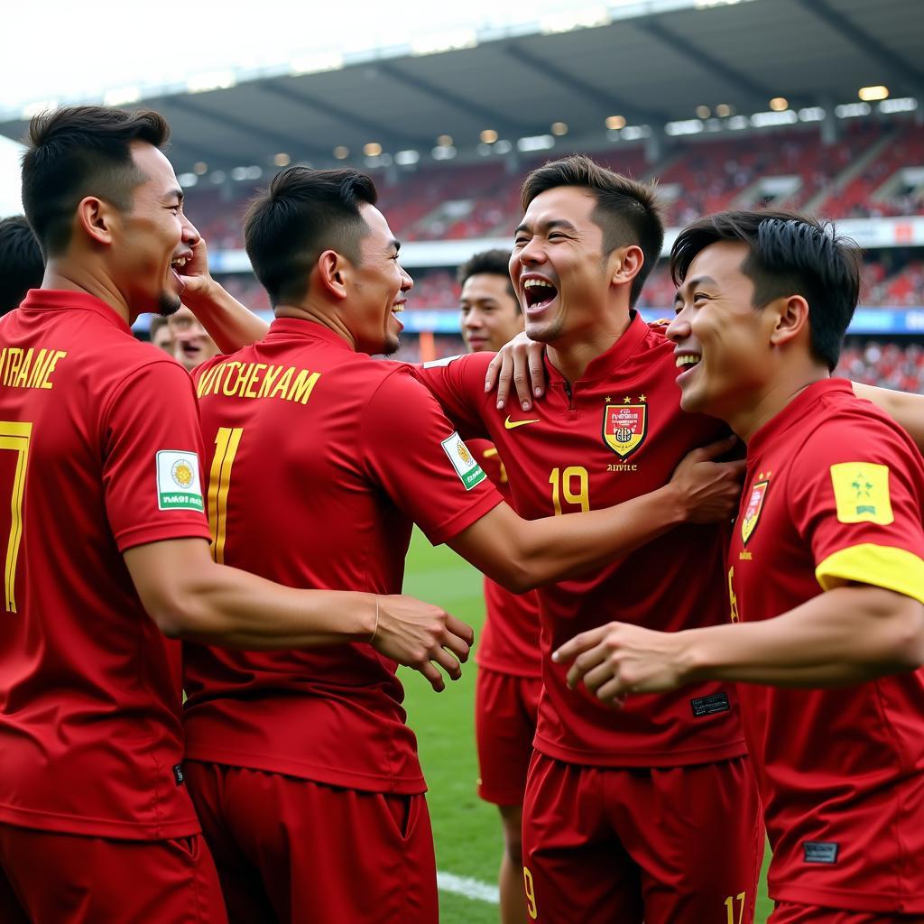 Niềm vui chiến thắng của đội tuyển Việt Nam tại AFF Cup 2018