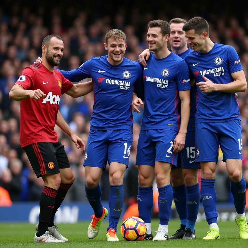 Pha bóng hài hước trận MU vs Chelsea