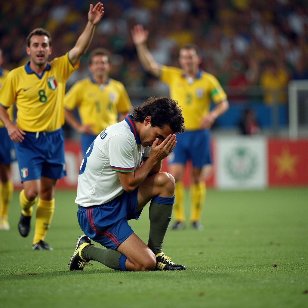 Roberto Baggio Đau Đớn Sau Quả Penalty Hụt