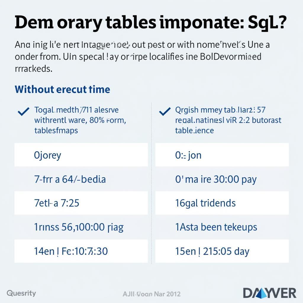 Tối ưu hóa hiệu suất với bảng tạm SQL