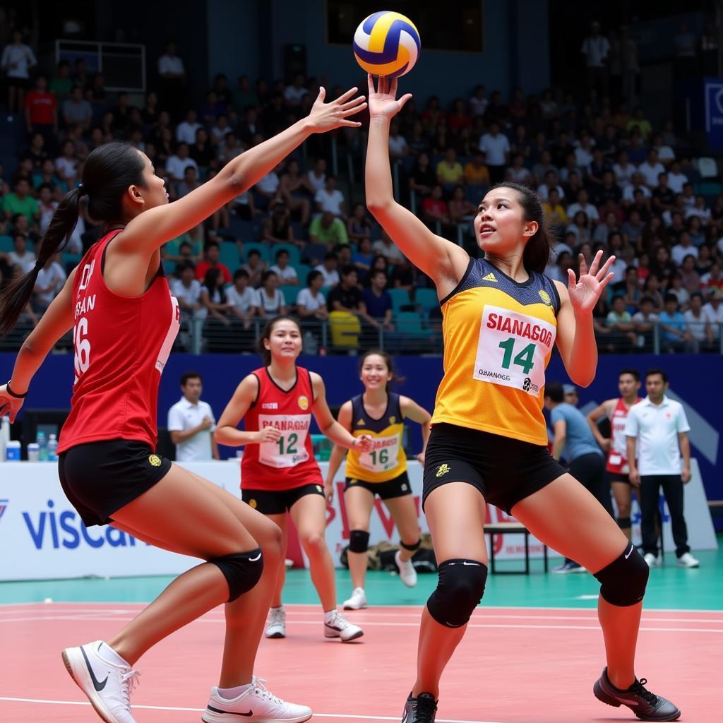 Trận đấu kịch tính bóng chuyền Sea Games 29