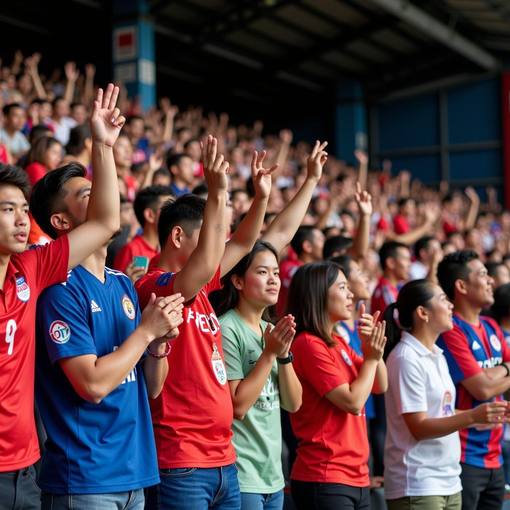 Cổ động viên sôi nổi trên khán đài U23 Đông Nam Á 2022