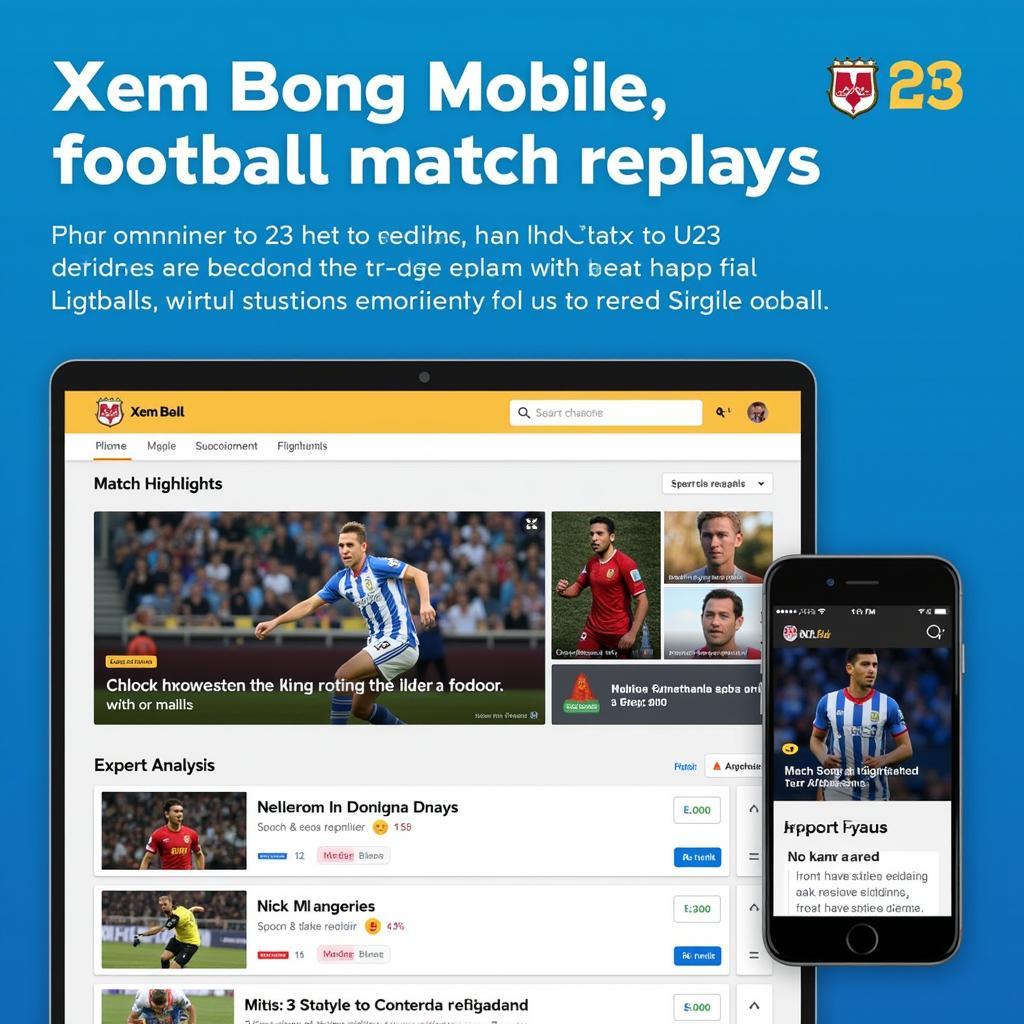 Xem lại bóng đá U23 trên Xem Bóng Mobile