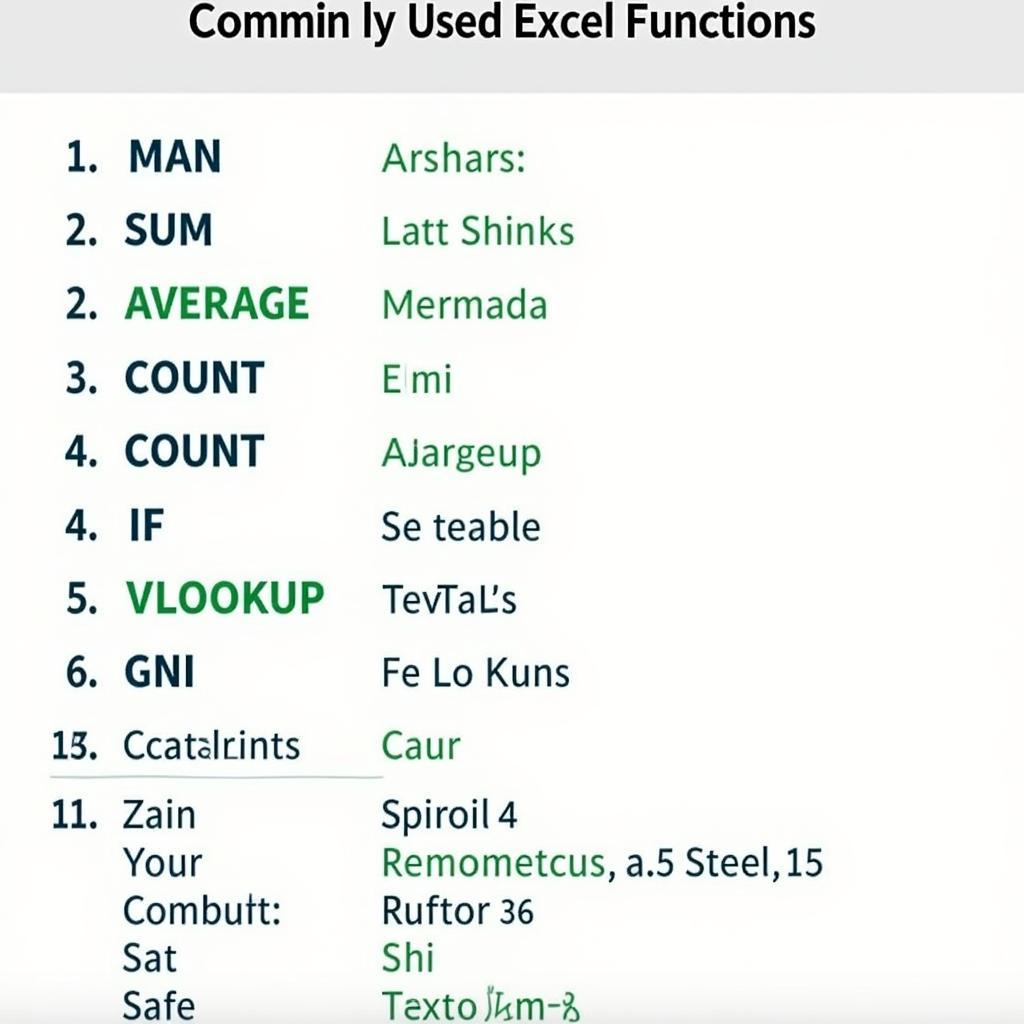 Các hàm Excel thường dùng