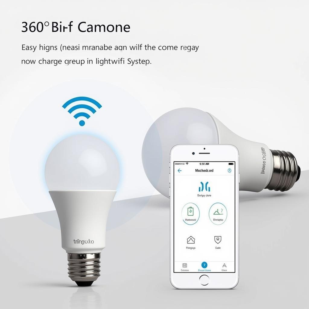 Camera bóng đèn 360 độ kết nối wifi