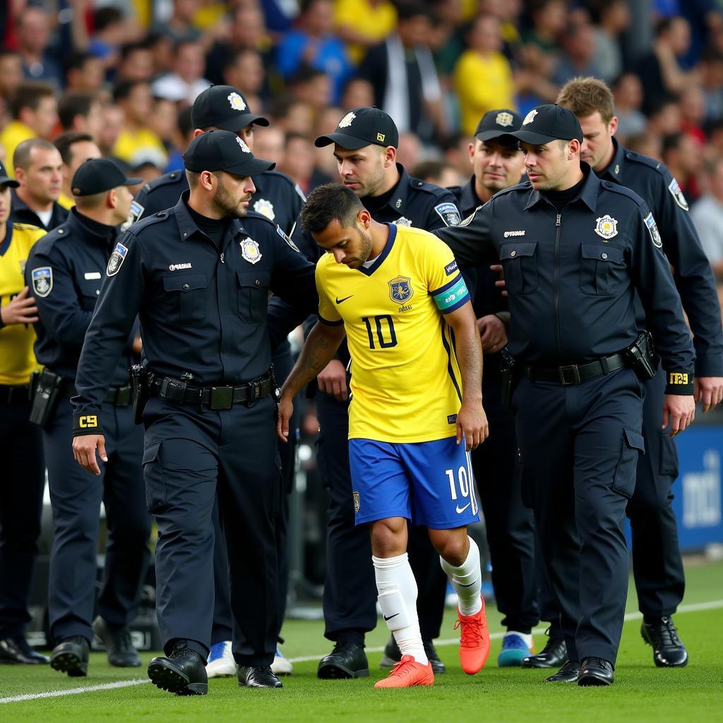 Cảnh sát bắt Neymar tại sân cỏ