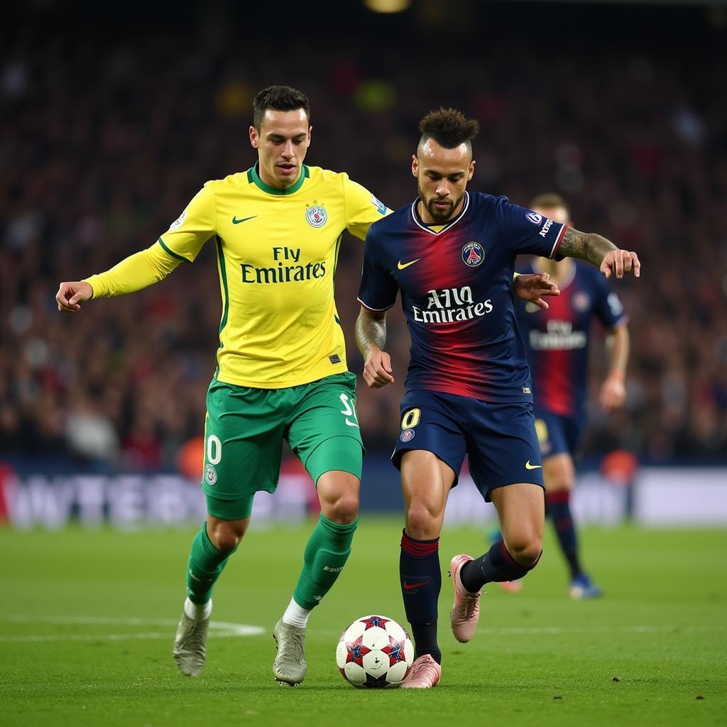 Draxler và Neymar phối hợp tấn công trong màu áo PSG