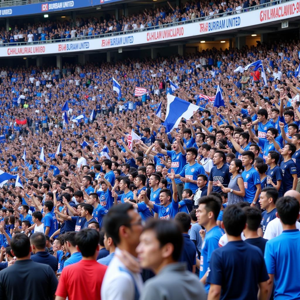 Fan hâm mộ Buriram United cổ vũ nhiệt tình