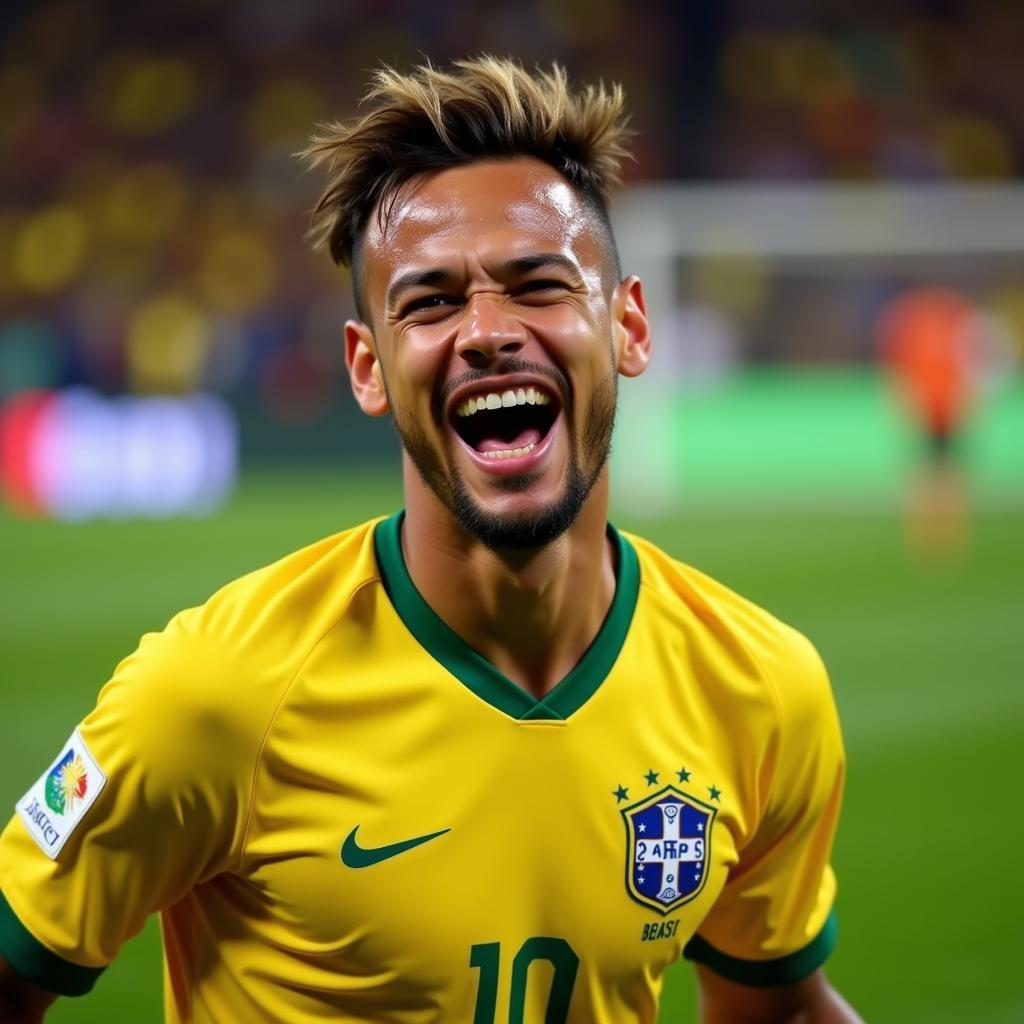 Neymar Brazil Wallpaper: Khoảnh khắc ăn mừng