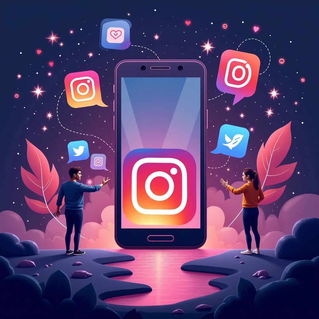 Mạng xã hội Instagram với giao diện đặc trưng và lượng người dùng khổng lồ.