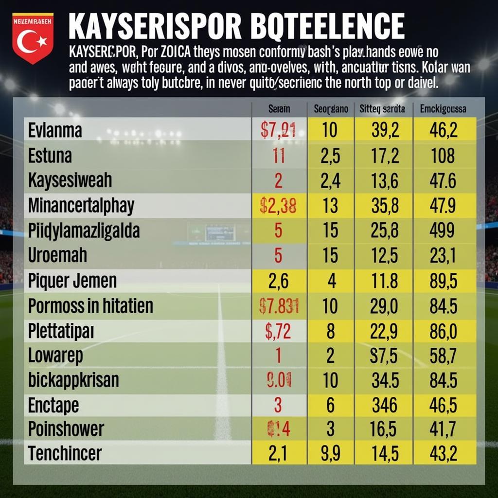 Kayserispor cân bằng bảng xếp hạng