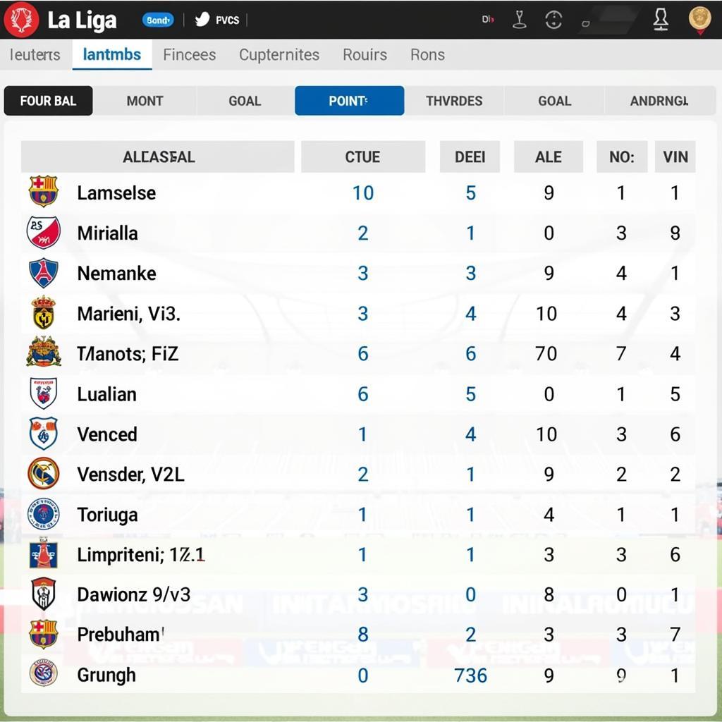 Bảng xếp hạng La Liga sau vòng đấu tối qua