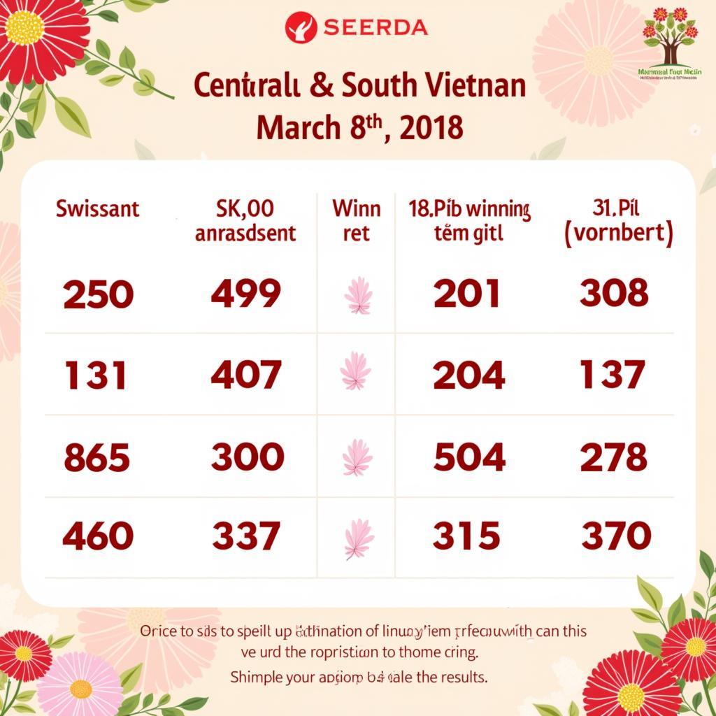 Kết Quả Xổ Số Miền Trung và Nam 8/3/2018