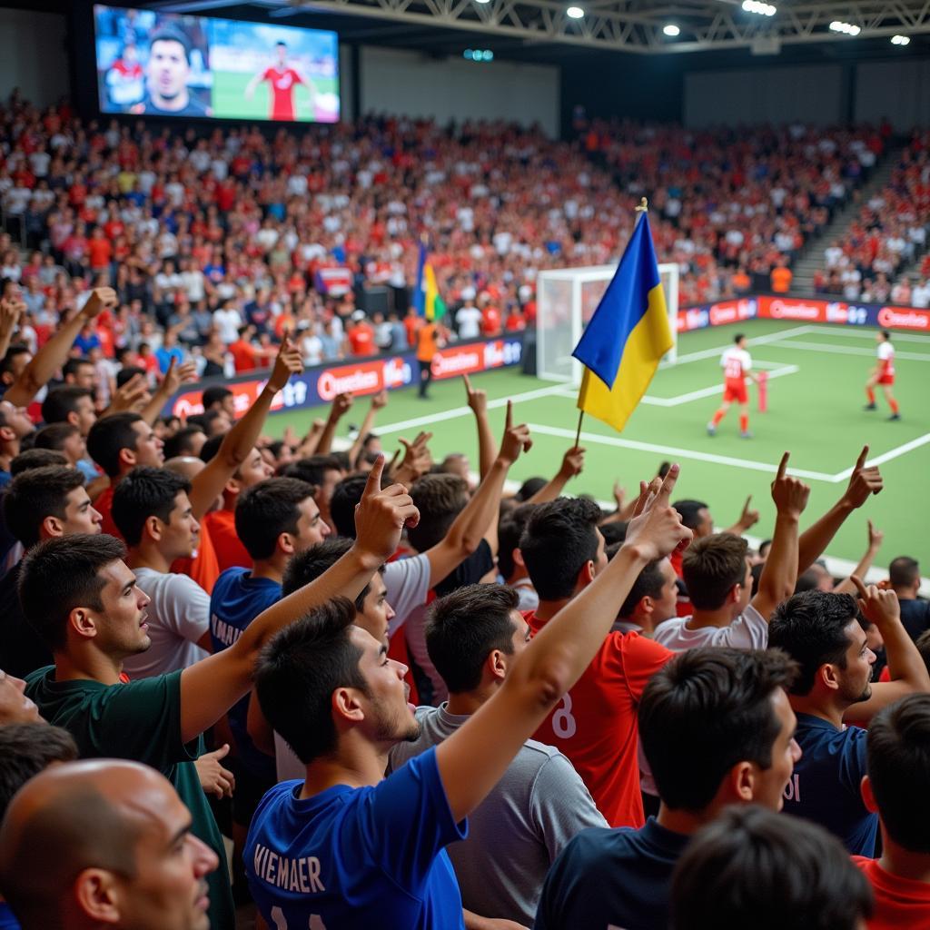 Khán giả cổ vũ futsal