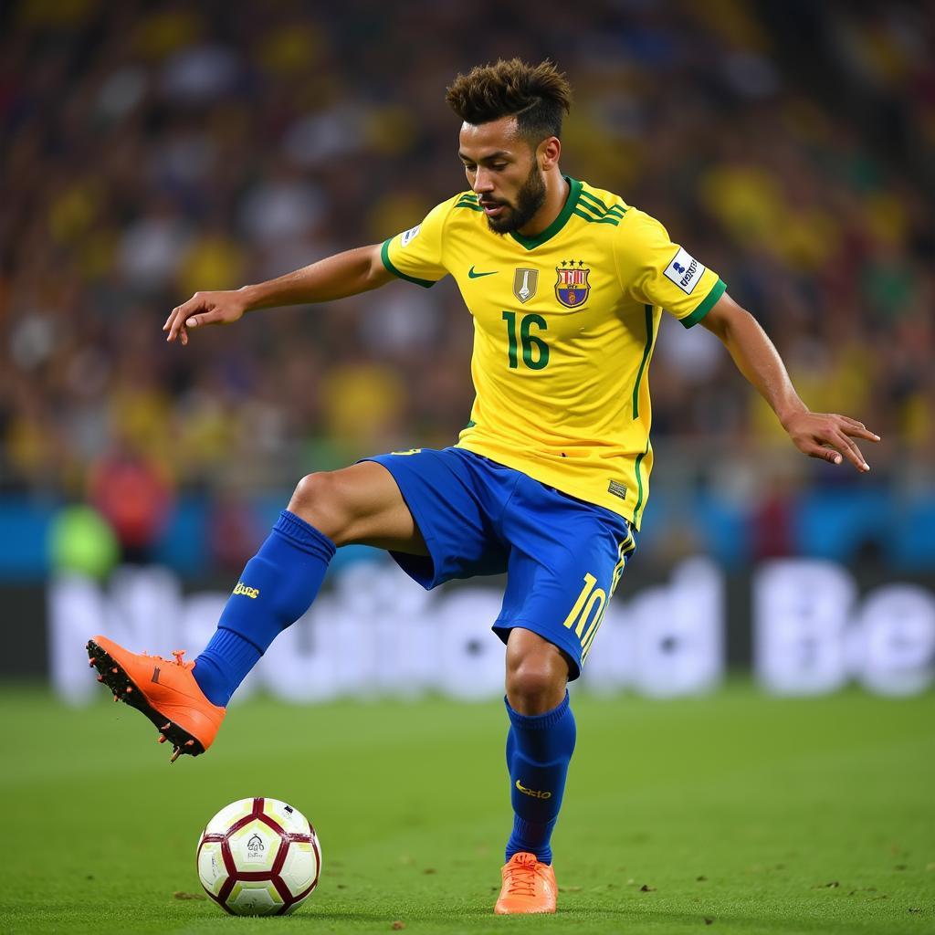 Neymar thực hiện kỹ thuật Elastico