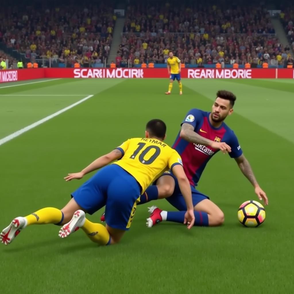 Neymar "ăn vạ" trong PES 2018