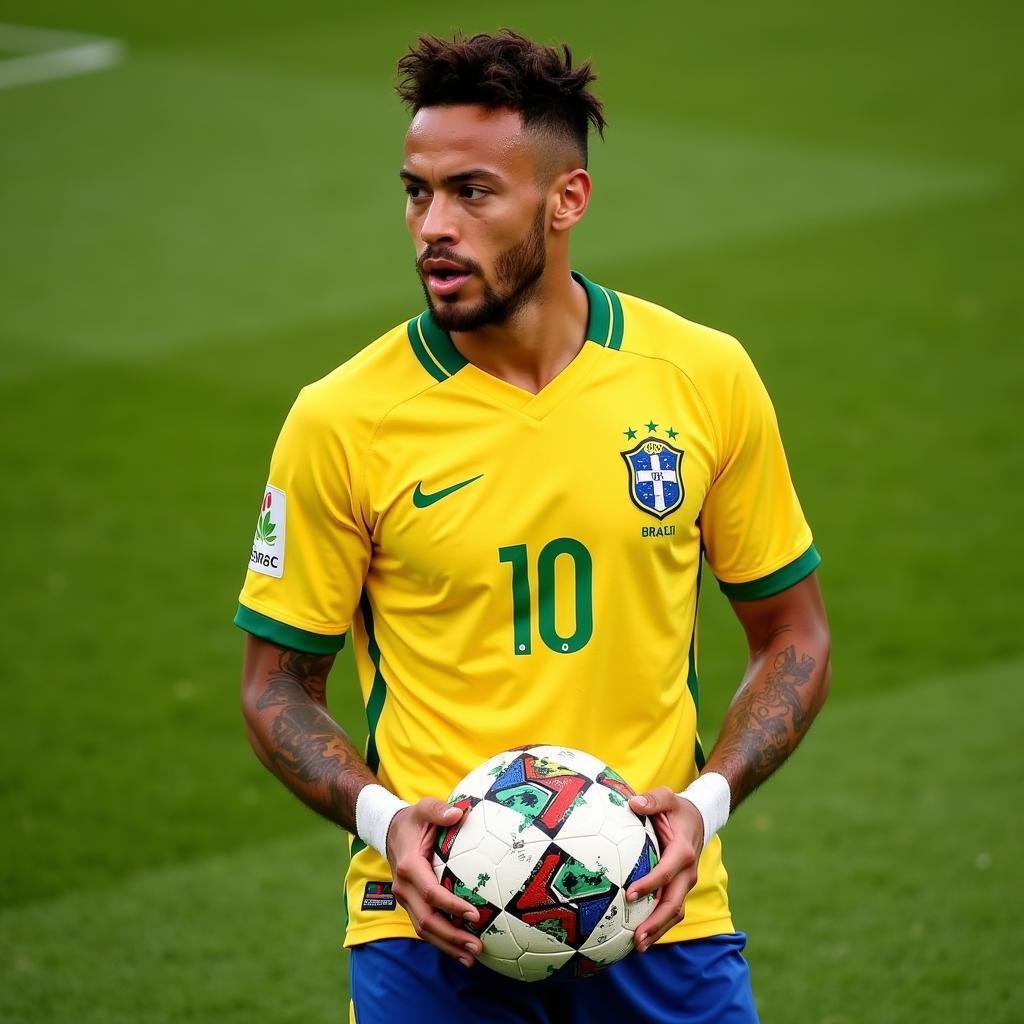 Neymar trong màu áo đội tuyển Brazil