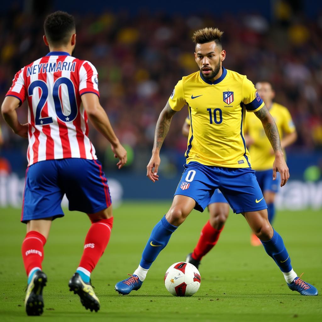 Neymar đối đầu với Atletico Madrid